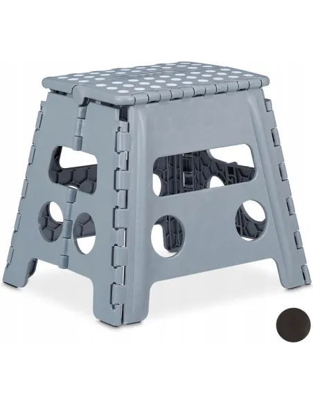 Taboret Stołek Podnóżek 39.5cm SKŁADANY ROZKŁADANY Szary XL
