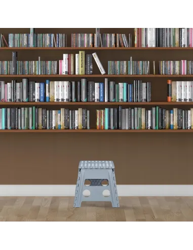Taboret Stołek Podnóżek 39.5cm SKŁADANY ROZKŁADANY Szary XL
