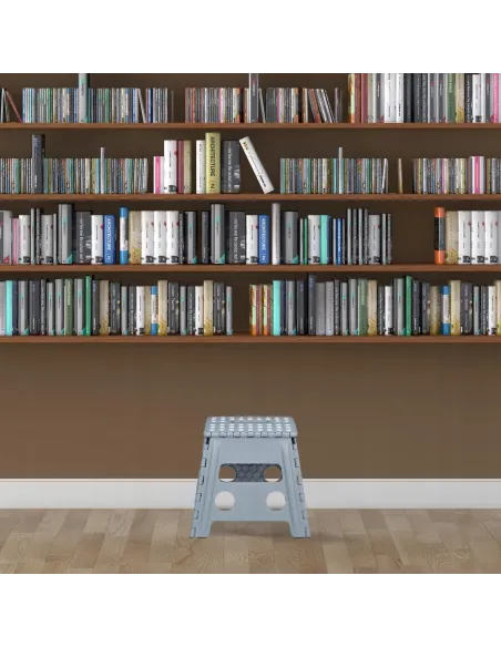 Taboret Stołek Podnóżek 39.5cm SKŁADANY ROZKŁADANY Szary XL