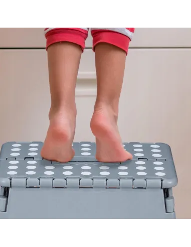 Taboret Stołek Podnóżek 39.5cm SKŁADANY ROZKŁADANY Szary XL