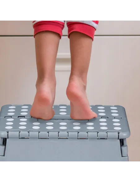 Taboret Stołek Podnóżek 39.5cm SKŁADANY ROZKŁADANY Szary XL