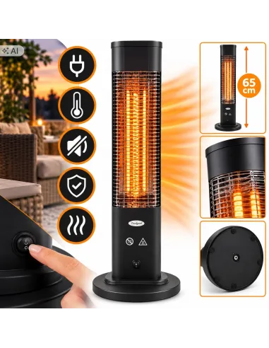 Promiennik Elektryczny Podczerwieni 800W IP65 Taras Camping Kamper 65cm