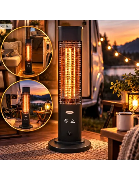 Promiennik Elektryczny Podczerwieni 800W IP65 Taras Camping Kamper 65cm