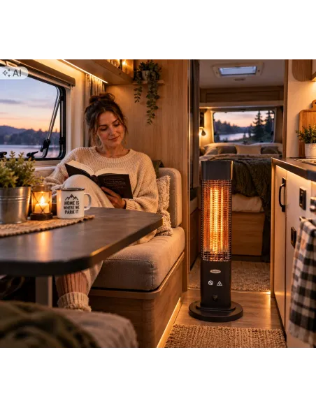 Promiennik Elektryczny Podczerwieni 800W IP65 Taras Camping Kamper 65cm