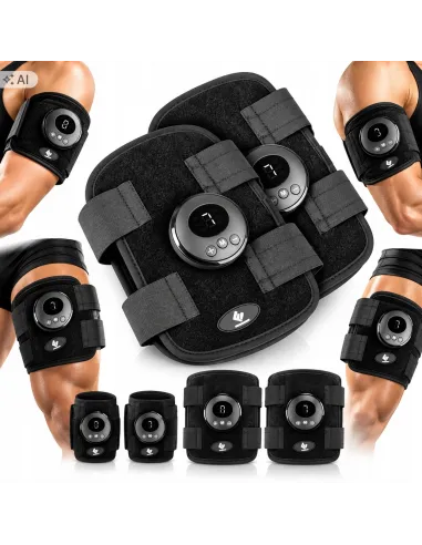 ELEKTROSTYMULATOR EMS FITENGINE TRENER MIĘŚNI NÓG RAMION 4 MANKIETY 6TRYBÓW