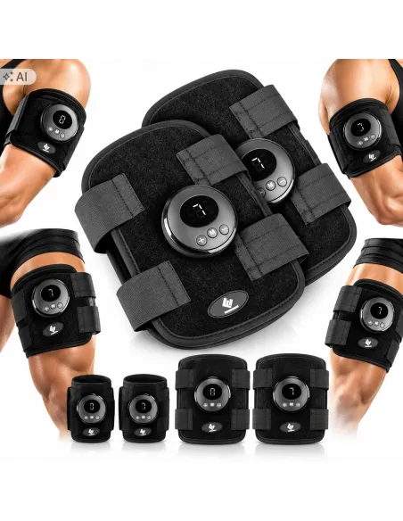 ELEKTROSTYMULATOR EMS FITENGINE TRENER MIĘŚNI NÓG RAMION 4 MANKIETY 6TRYBÓW