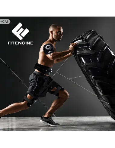 ELEKTROSTYMULATOR EMS FITENGINE TRENER MIĘŚNI NÓG RAMION 4 MANKIETY 6TRYBÓW