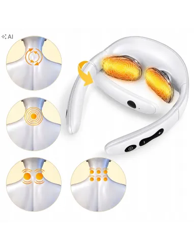 MASAŻER KARKU SZYI EMS ELEKTRYCZNY GRZANIE 42°C 5 TRYBÓW 15 POZIOMÓW