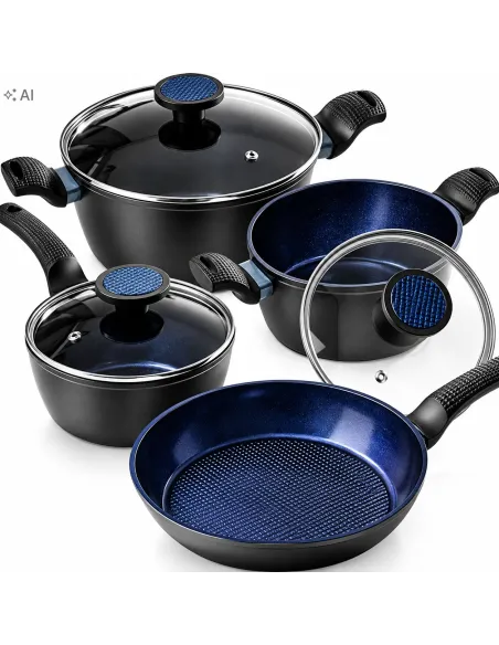 ZESTAW GARNKÓW BRATMAXX 7 EL INDUKCJA PATELNIA POWŁOKA CERAMICZNA