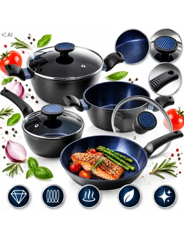 ZESTAW GARNKÓW BRATMAXX 7 EL INDUKCJA PATELNIA POWŁOKA CERAMICZNA