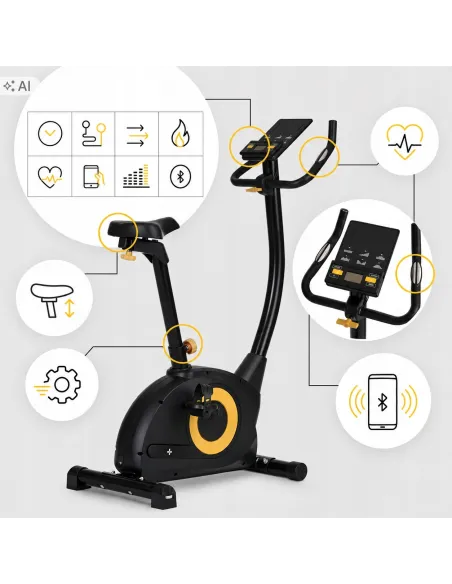 ROWEREK STACJONARNY TRENINGOWY MAGNETYCZNY Koło 9kg Kinomap 24Poziomy 120kg