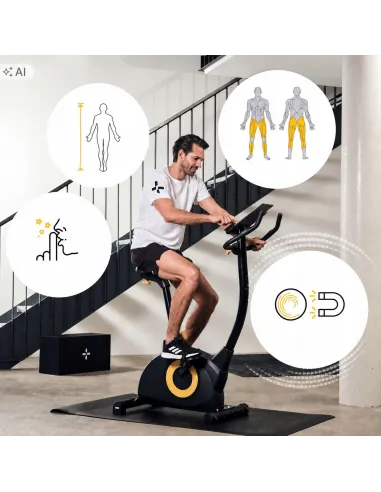 ROWEREK STACJONARNY TRENINGOWY MAGNETYCZNY Koło 9kg Kinomap 24Poziomy 120kg