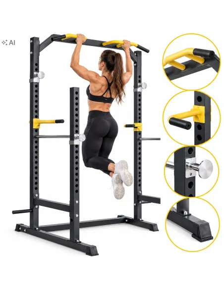 Klatka Treningowa do Ćwiczeń Wielofunkcyjna Power Rack Drążek Poręcze