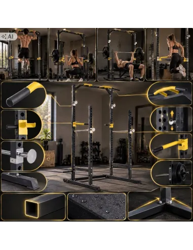 Klatka Treningowa do Ćwiczeń Wielofunkcyjna Power Rack Drążek Poręcze