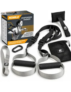 Taśmy Treningowe REBBLO TRX Pasy Podwieszane Trenażer Siłowy Fitness 120 kg
