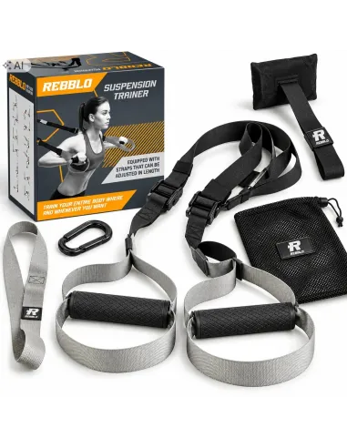 Taśmy Treningowe REBBLO TRX Pasy Podwieszane Trenażer Siłowy Fitness 120 kg