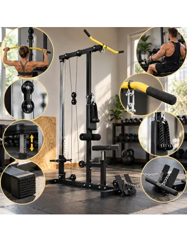ATLAS DO ĆWICZEŃ WYCIĄG GÓRNY DOLNY 100 KG LAT PULLDOWN DOMOWA SIŁOWNIA