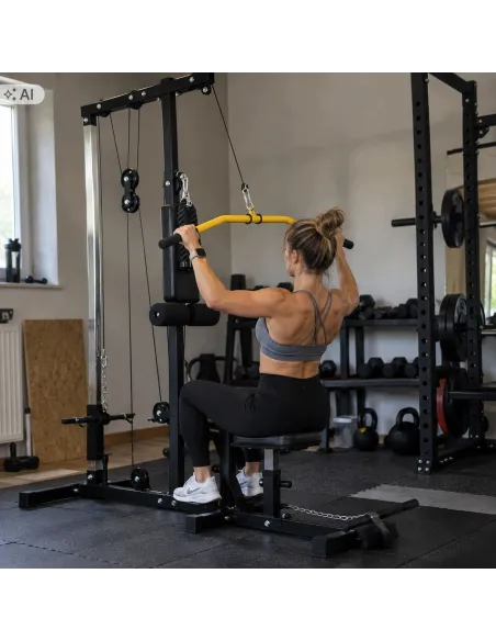 ATLAS DO ĆWICZEŃ WYCIĄG GÓRNY DOLNY 100 KG LAT PULLDOWN DOMOWA SIŁOWNIA