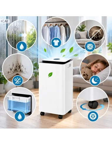 Osuszacz Powietrza 12L/24h WiFi Pompa Wody Pochłaniacz Wilgoci Green Air