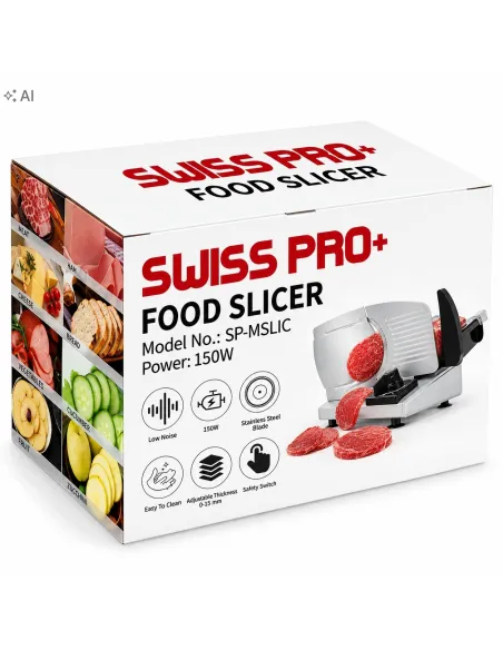 Krajalnica Elektryczna do Chleba Wędlin Sera 150W 190mm SWISS PRO+ Metalowa