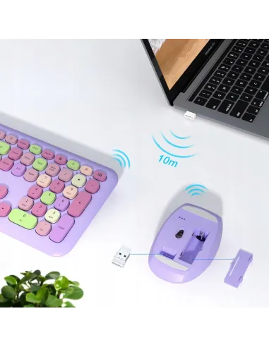 Zestaw Bezprzewodowy Klawiatura + Mysz MOFII 666 COLOURFUL USB 2.4 GHz