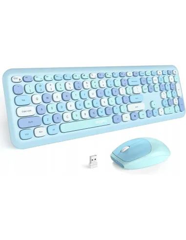 Zestaw Bezprzewodowy Klawiatura + Mysz MOFII 666 BLUE USB 2.4 GHz