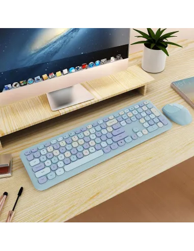 Zestaw Bezprzewodowy Klawiatura + Mysz MOFII 666 BLUE USB 2.4 GHz