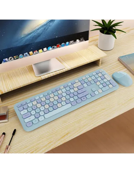 Zestaw Bezprzewodowy Klawiatura + Mysz MOFII 666 BLUE USB 2.4 GHz