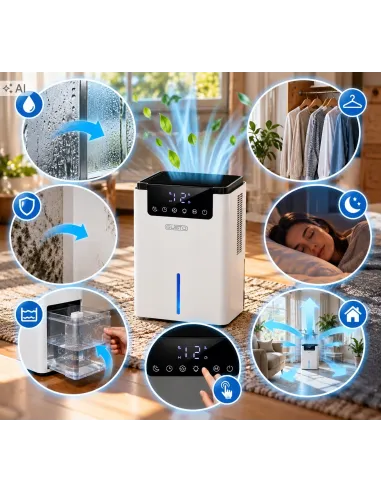 Osuszacz Powietrza Pochłaniacz Wilgoci Elektryczny 25m² 700ml 2,2L Cichy