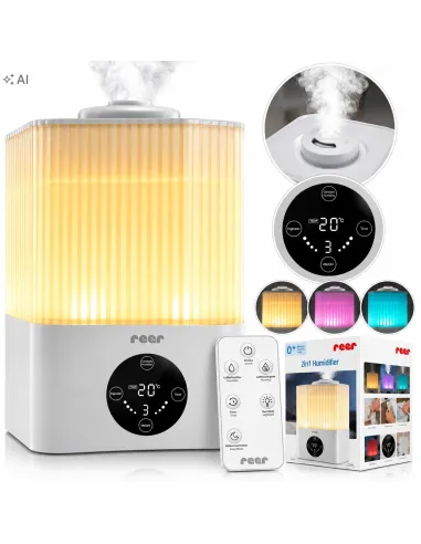 Nawilżacz Powietrza REER 5,5L ULTRADŹWIĘKOWY 2w1 Higrometr PILOT LED 30m2