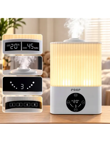 Nawilżacz Powietrza REER 5,5L ULTRADŹWIĘKOWY 2w1 Higrometr PILOT LED 30m2