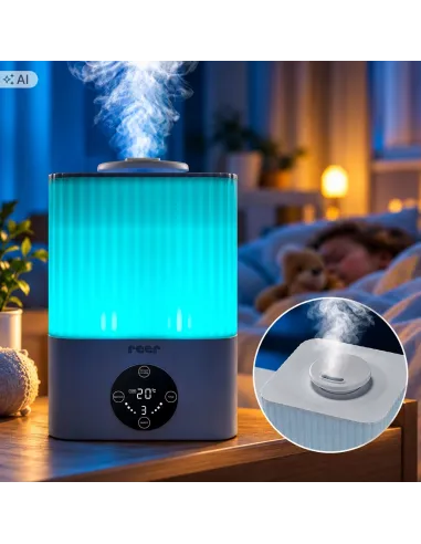 Nawilżacz Powietrza REER 5,5L ULTRADŹWIĘKOWY 2w1 Higrometr PILOT LED 30m2