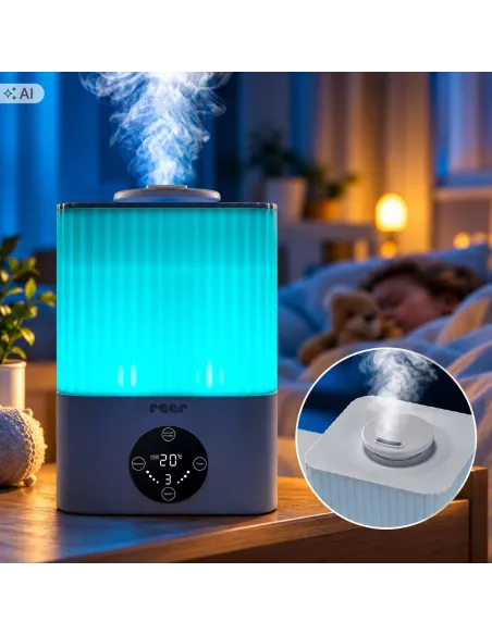 Nawilżacz Powietrza REER 5,5L ULTRADŹWIĘKOWY 2w1 Higrometr PILOT LED 30m2