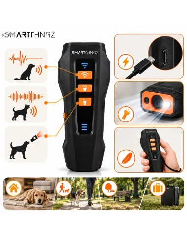 Odstraszacz Psów ULTRADZWIĘKOWY Antyszczekowy TRENER Psa 3w1 SMART THINGZ