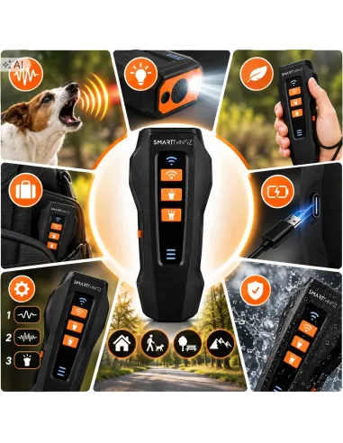 Odstraszacz Psów ULTRADZWIĘKOWY Antyszczekowy TRENER Psa 3w1 SMART THINGZ