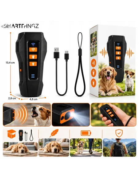 Odstraszacz Psów ULTRADZWIĘKOWY Antyszczekowy TRENER Psa 3w1 SMART THINGZ