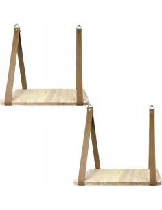 2x Półka Wisząca Drewniana LOFT Rustykalne INDUSTRIALNE