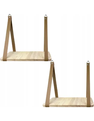 2x Półka Wisząca Drewniana LOFT Rustykalne INDUSTRIALNE