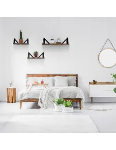 ZESTAW 3 Półek Ściennych LOFT Lite Drewno Paulownia 2