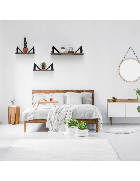 ZESTAW 3 Półek Ściennych LOFT Lite Drewno Paulownia