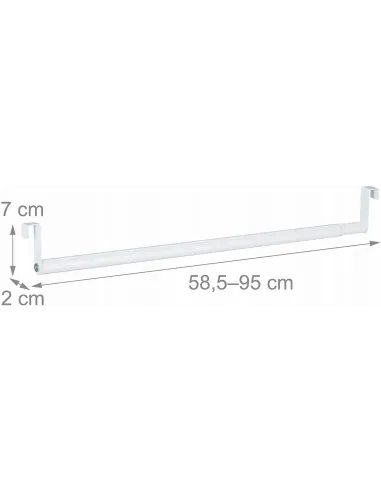 DRĄŻEK RURA UBRANIOWY DO SZAFY z ZACZEPAMI 58-95cm