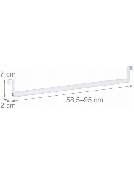 DRĄŻEK RURA UBRANIOWY DO SZAFY z ZACZEPAMI 58-95cm