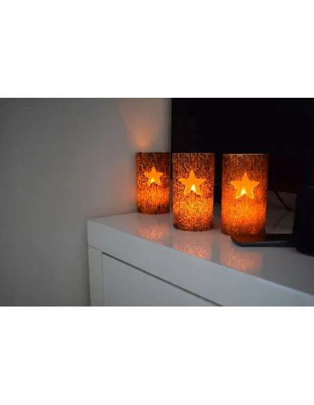 ŚWIECE LED Woskowe Świeczki z NATURALNEGO WOSKU Świąteczne 3szt z PILOTEM