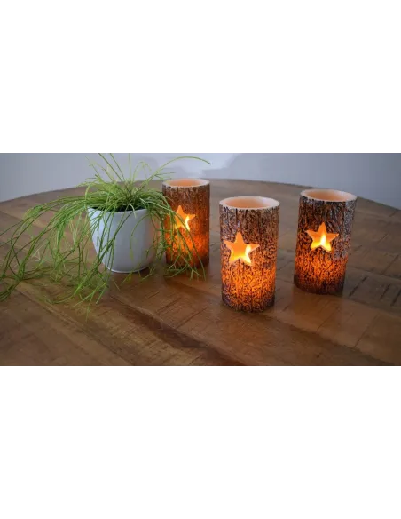 ŚWIECE LED Woskowe Świeczki z NATURALNEGO WOSKU Świąteczne 3szt z PILOTEM
