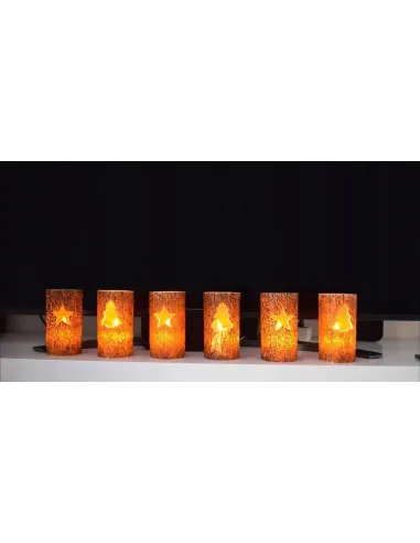 ŚWIECE LED Woskowe z NATURALNEGO WOSKU Świąteczne 3szt z PILOTEM Choinka