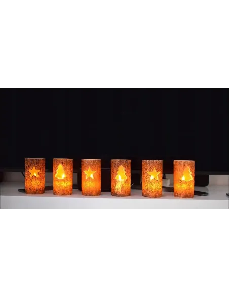 ŚWIECE LED Woskowe z NATURALNEGO WOSKU Świąteczne 3szt z PILOTEM Choinka