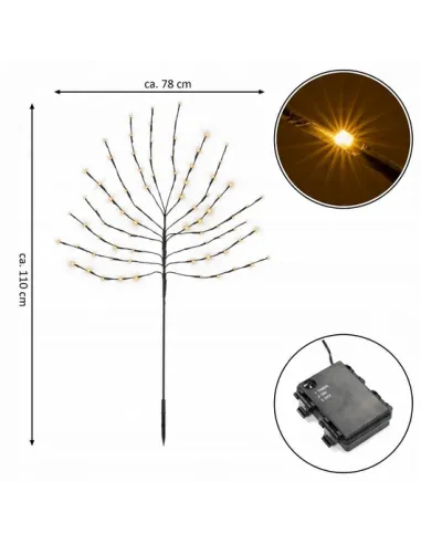 DRZEWKO LED 110cm OŚWIETLENIE ŚWIĄTECZNE BOŻE NARODZENIE LAMPKI Wew/Zew