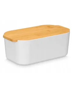 CHLEBAK Pojemnik na Chleb Pieczywo BAMBUS Biały