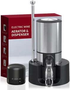 Elektryczny Napowietrzacz do wina AERATOR Nalewak Dozownik do Wina Inox 2