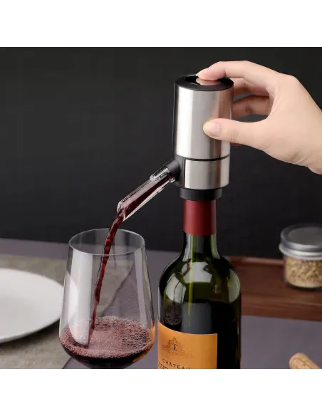 Elektryczny Napowietrzacz do wina AERATOR Nalewak Dozownik do Wina Inox